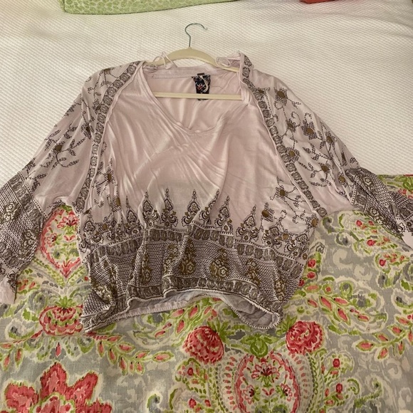 FREE PEOPLE Lilac Medallion Print Pullover Blouse - Picture 2 of 3